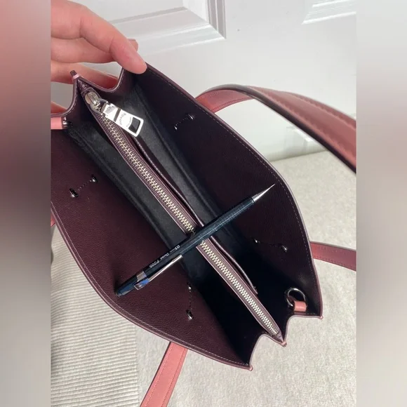 Coach Pink Embossed Tote Bag - Picture 4 of 9